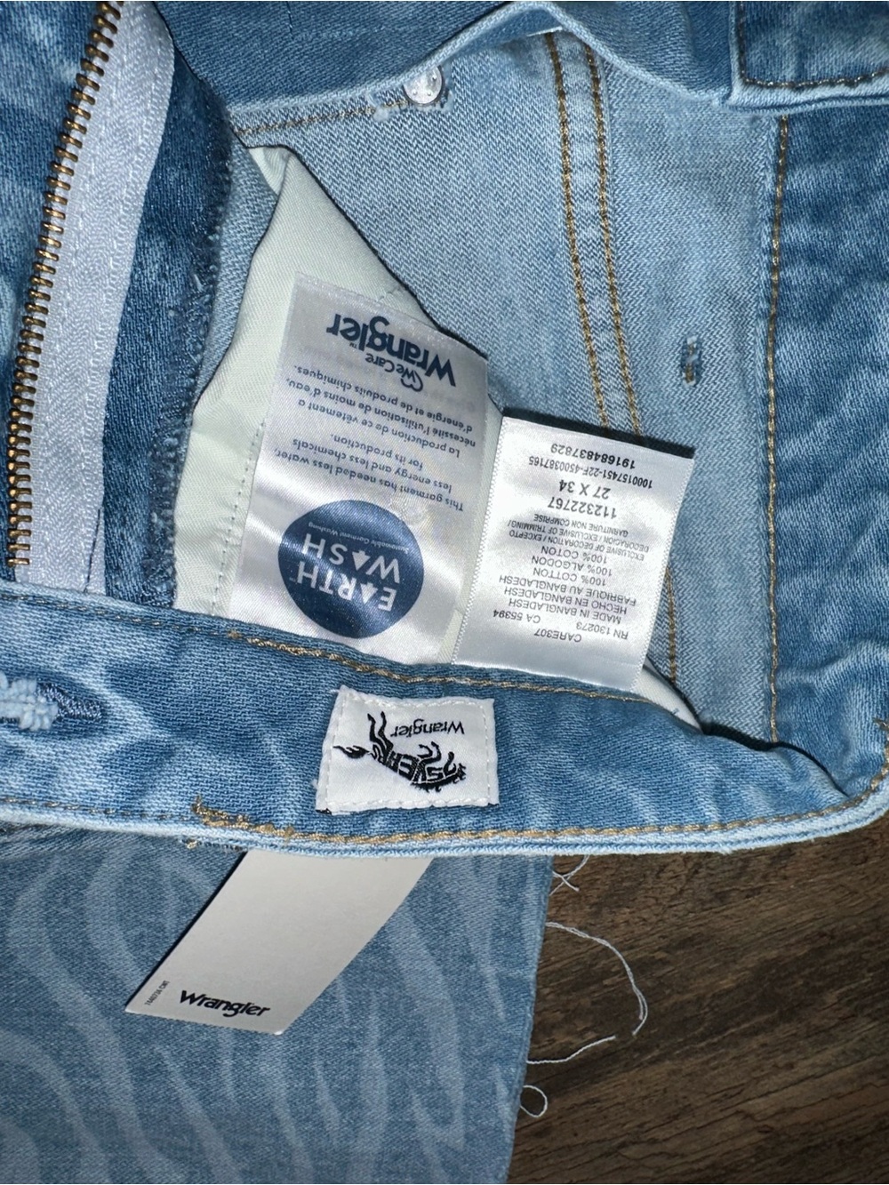 Wrangler Wanderer 622 Light Blue Zebra Print High-Rise Jeans - Picture 3 of 3